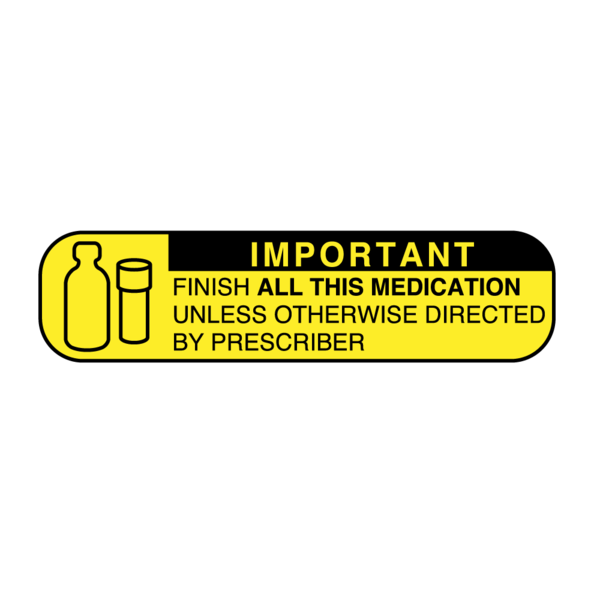 Nevs Important Finish All This Medication 3/8" x 1-1/2" PAUX-54